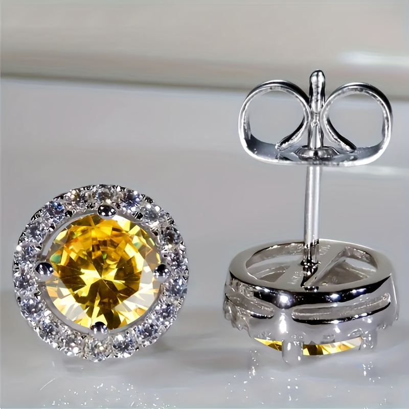Classic Round Zirconia Earrings for Women